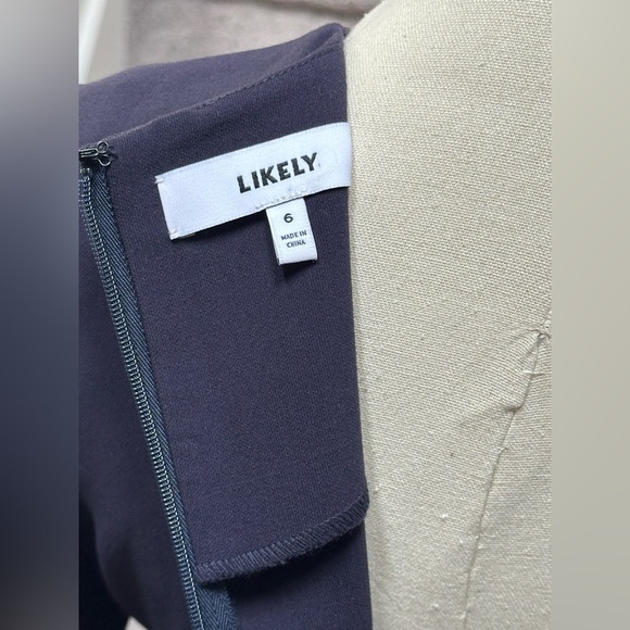 Likely Bedford Navy Ruffle Sleeve Bodycon Dress Women’s 6 Cocktail Party Wedding - Picture 10 of 10